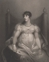 Charlotte Sophia (née Leveson-Gower), Somerset, Duchess of Beaufort   1442443   ja       japanese Successfully Translated  Original: ""Reflexions pres du poele a bois"" (Thoughts at the stove) Une jeune femme assise pensive devant le feu. Peinture de Jakov