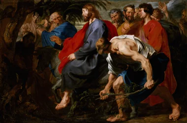 Entry of Christ into Jerusalem, c.1617 (oil on canvas)   1453498   ja       japanese Successfully Translated  Original: Cervantes rides a horse with a woman in an oasis Translat: Cervantes rides a horse with a woman in an oasis 1448787 ja japanese Successf
