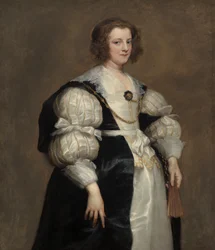 ファンを持つ女性、1628年頃