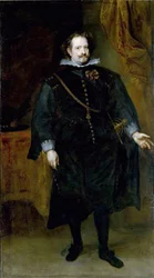 「「レガネス侯爵ディエゴ・フェリペ・デ・グスマンの肖像 (1580-1655) スペインの政治家」」 ダントーニエ (アントワーヌ、アントワーヌ、アントン) ヴァン・ダイク (1599-1641) 作 1634年頃 Dim 210x119 cm 国立西洋美術館、 東京