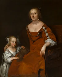 マーガレット・ハワード、カーライル伯爵夫人（1618-1664）とレディ・アリントン（1652-1701）になったレディ・ダイアナ・ラッセルの肖像、c.1654-53（キャンバスに油彩）