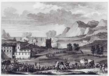 コルシカ島の救出、1796年10月20日、Jean Duplessi-Bertaux（1747-1819）によって彫刻