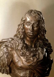 ブロンズ製の胸像、ブルボン家のルイ2世、コンデ公（グランド・コンデ）（1621-1686年）（ブルボン・コンデ）。アントワーヌ・コイセヴォス（1640-1720）による17世紀の彫刻。