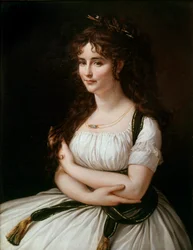 マダム・パスツール（旧姓マドレーヌ・アレクサンドル）の肖像（1773-1841） アントワーヌ・ジャン・グロの絵画（1771-1835） 19世紀 日0,86x0,37 m