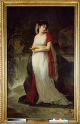 クリスティーヌ・ボワイエ（1776-1800）の死後の肖像 ルシアン・ボナパルトのファーストウーマン アントワーヌ・ジャン・グロ（1771-1835）の絵画 19世紀 日2,14x1,34 m.