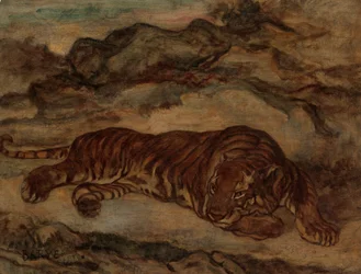 休息中のタイガー、ca。 1850-65。