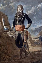 マルソー将軍（1769-1796）（Francois Severin Marceau Desgraviers）の肖像。マルソー軍曹として知られるアントワーヌ・ルイ・フランソワ・セルジェント（1751-1847）の絵をもとに描かれたもの。18世紀のエングレーヴィング。Paris, musee de l
