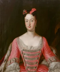 プロイセンのヴィルヘルミーネ王女（1709-1758）、ブランデンブルク・バイロイトのマルグラヴィーネ、アントワーヌ・ペーヌ（1683-1757）。キャンバスに油彩 寸法 : 79,5x65,5 cm プライベート・コレクション