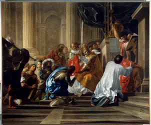 第一回十字軍"Raymond IV of Toulouse, dit Raymond de Saint Gilles, count of Toulouse and Tripoli (Raymond I) (1042-1105) taking the cross" Antoine Rivalz (1667-1735) 画 Toulouse.Musée des Augustins