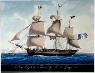 Le Jean - Baptiste du Havre, in the harbor of Marseille 水彩画 Antoine Roux (1765-1835) 1815 Marseille, Musee de la Marine