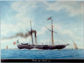 船の夜明け フランスの海 水彩画 アントワーヌ・ルー（1765-1835） 19世紀 マルセイユ海洋博物館