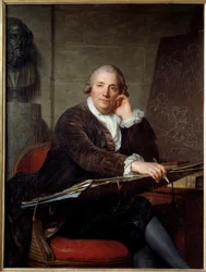 画家ガブリエル・フランソワ・ドワイアン（1726-1806）の肖像 アントワーヌ・ヴェスティエ（1740-1824）の絵画 1786年 日。1,3x0,96 m