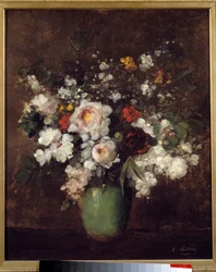 花の花瓶 アントワーヌ・ヴォロン（1833-1900）の絵画 19世紀 リール美術館