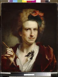 彫刻家フランチェスコ・バルトロッツィ (1728-1813) の肖像画。 Anton Raphael Mengs (1728-1779) の絵画、キャンバスに油彩。 ドイツの芸術