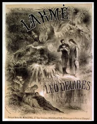 「ラクメ」のポスター広告、レオ・デリベスのオペラ（1861-91）