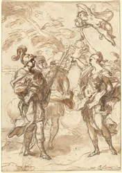 アエネアスとアケテースに現れる狩人としてのヴィーナス