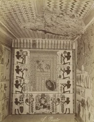 テーベのナクトの墓、トゥルベから見た壁と天井の塗装の様子