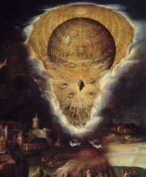 情熱のシーン：昇天。詳細アントニオ・カンピ（1526-1587）による絵画