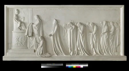 1790-92年（プラスター）、パラスアテナにペプラムを提供しているヘキューバ