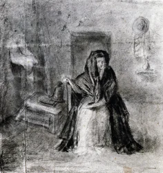 アントニオ・カノーヴァ（1757-1822）作「座った女性」（デッサン