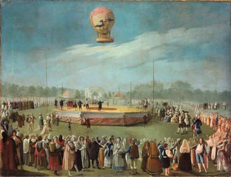 チャールズ4世の裁判所の存在下でのバルーンの上昇1783