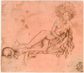 Allegory de la Luxure (Allegory of luxuria) Antonio Pisanello (1395-1455) vers 1426 Albertina, VienneのDessin a la plume