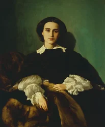 アントニオ・プッチネッリ（1822-1897）による貴族モロッキ夫人の肖像、1858年頃、油彩・カンヴァス