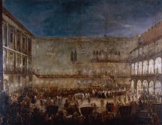 パドヴァに到着したザクセンの王女アマーリエ、アントニオ・ストム画（1688～1734年頃）