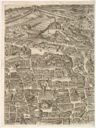 ローマ市の計画。 サンタ・マリア・マッジョーレ、パンテオン、トラヤヌスのパート3、1645年。