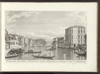 Gezicht op het Canal Grande、Palazzo Bembo と Palazzo Vendramin-Calergi te Venetië ベンボの家からグリマノス・カレルギオス、現在はヴェンドラメノスまでの見通し (オブジェクトのタイトル) アントニウス運河のパネルからのヴェネツィアの街のより有名な景色 38 aer