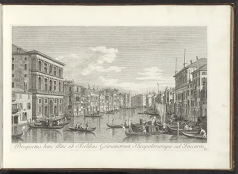 Gezicht op het Canal Grande、Palazzo Grimani en Ca