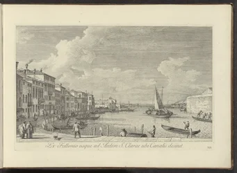 Gezicht op het Canal Grande en de kerk de Santa Chiara te Venetië 洗濯物から運河が終わるセントクレアの家まで (オブジェクトのタイトル) アントニオ・ヴィッセンティーニによって真鍮で印刷されたアントニウス運河の第 38 パネルからのヴェネツィアの街の最も有名な景色