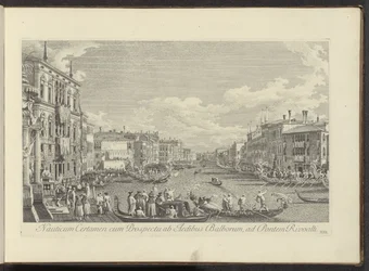 Gezicht op het Canal Grande te Venetië waar de Regata plaatsvindt バルボアの家からリヴォルティ橋までの景色を望む航海競技 (オブジェクトのタイトル) アントニウス運河からのベニスの街のより有名な景色 アントニオによって放送された 38 枚のパネル