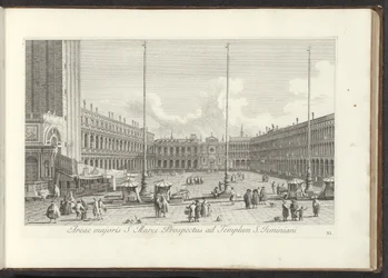 Gezicht op het San Marcoplein te Venetië 聖ジェミニアーニ神殿への聖マルコ プロスペクトスの広域 (オブジェクトのタイトル) Gezichten op bugemenen en pleinen in Venetië (シリーズタイトル) アントニウス運河からのヴェネツィアの街のより有名な景色、38枚の空気のパネル