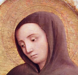 聖ジェロームの祭壇画からの聖人の頭、1441（パネル上のテンペラ）（詳細）