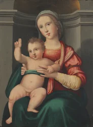 ニッチのマドンナと子供、c。 1520年代（木に油彩）