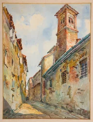 モデナの聖パウロ教会（水彩・紙）