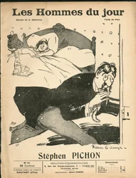 1905年頃の「The Men of the Day」の表紙-イラスト：アリスティッド・デラノワ（1874-1911）。寝室 - マリアンヌ、ピション・ステファン（1857-1933）の場合
