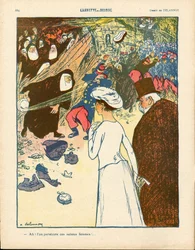 420番のバタープレート、カラーの風刺画