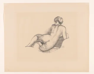 後ろから見た女性のヌード Dina, sur son coude droit (原題)