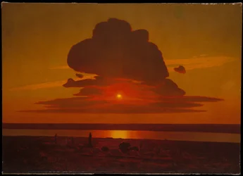 ドニエプル川に沈む赤い夕日、1905〜1908年