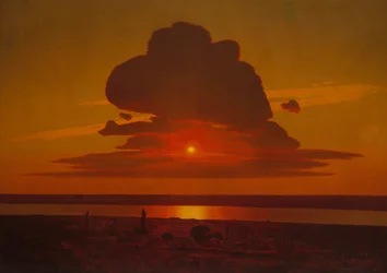 ドニエプル川の赤い夕日、1905-8。