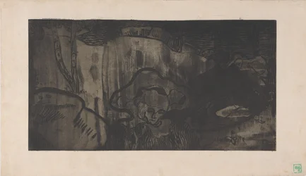 ブルターニュの装飾 - Bretonnes au Bord de la Mer (ブルトンの装飾 - 海辺のブルトンの女性) c.1894 (エッチング、アクアチント、シュガーリフト アクアチント)