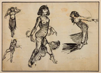 サロメ（紙に墨）