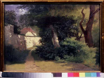 Sunny Day（晴れた日）。 Arseni Ivanovich Meshchersky (1834-1902) の作品、ボール紙に油彩。 19世紀のロシア美術。 国立トレチャコフ美術館、モスクワ