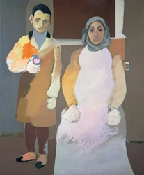 アーティストと彼の母親、1926～1936年頃、Arshile Gorky (1904～1948) 作、キャンバスに油彩