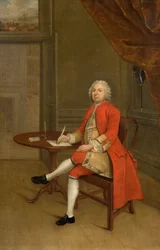 赤い服を着た男の肖像、1785年。