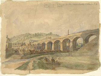 マンチェスター & リーズ鉄道のトッドモーデン高架橋、イングランド 1843 年