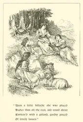 Sir Calidore, Knight Of Courtesy, Coridon and Pastorella (in engraving)