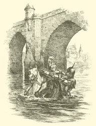 アルテガル卿の冒険」「サラセン人の橋」(エングレービング)